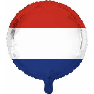 Folie Ballon Nederlandse vlag 46 cm - rood wit blauw