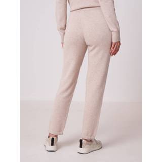 👉 Joggingbroek katoen vrouwen beige Gebreide van biologisch melange 8717597679503