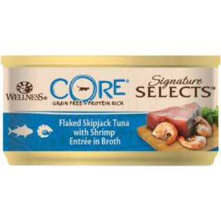 Kattenvoer active 24x Wellness Core Signature Selects Flaked Tonijn - Garnaal 79 gr 76344106357