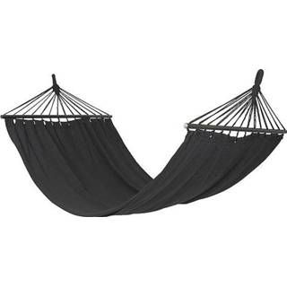 👉 Hangmat katoen unisex zwart Bo-Camp - Santa Barbara Met spreidstok Eclipse 8712013103921