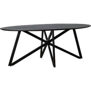 👉 Eettafel zwart Ovale Oslo Black Acasia Web Leg 200cm 7439612593526