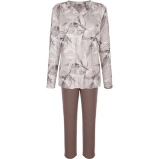 👉 Pyjama met bladerenmotief MONA Mauve/Ecru