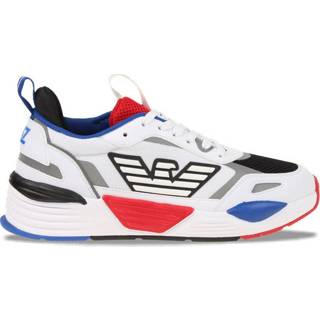 👉 Wit rood unisex mannen Emporio Armani Trainer Wit/Rood Heren
