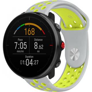 👉 Sportband grijs geel m Strap-it Polar Vantage sport band (grijs/geel) 8720763486652