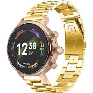 👉 Stalen band goud Strap-it Fossil Gen 6 (42mm) (goud) 8720763476721