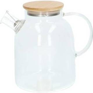 👉 Theepot met bamboe deksel, glas, 1,6 l