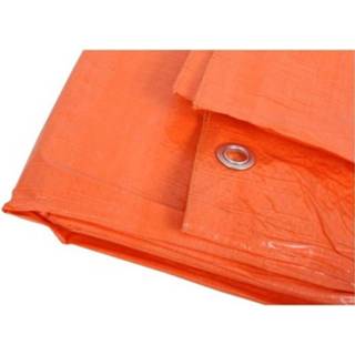 👉 Afdekzeil active oranje Outdoor/camping / dekzeil 8 x 10 meter met ringen
