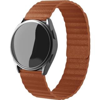 👉 Loopband bruin leer Strap-it Samsung Gear Sport leren loop bandje (bruin) 8720836202707