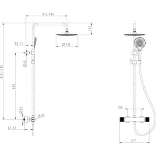 👉 Thermostaat Blinq Memphis Round Plus showerset hoogte verstelb. geborsteld 8717493270446