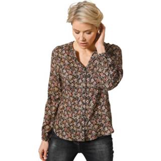 👉 Blouse met bloemenprint MONA Cognac/Berry
