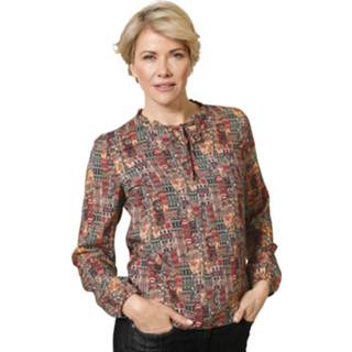 👉 Blouse met kraagje met ruches MONA Terracotta/Rood