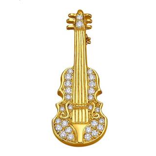 👉 Broche wit echt zilver vrouwen Viool met synth. zirkonia's Diemer Highlights 4055709196062