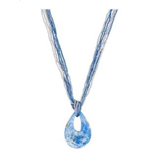 👉 Halsketting blauw zilver vrouwen Collier met Muranoglas 4055709325653