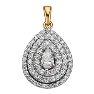 👉 Hanger wit diamanten diamant legering geel vrouwen met briljanten en Diemer 4055709191098