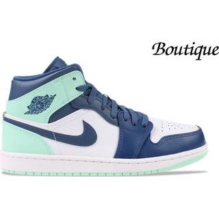 👉 Blauw unisex wit Nike Air Jordan 1 Mid Navy/Blue Mint