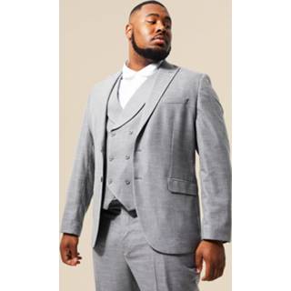 👉 Colbert grijs Plus Slim Fit Met Enkele Rij Knopen, Grey