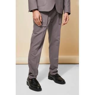 Slim Fit Pantalons Met Patches En Zakken, Taupe