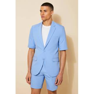 Slim Fit Colbert Met Korte Mouwen, Light Blue