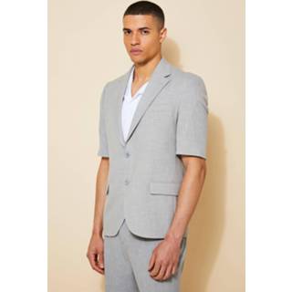 👉 Baggy Colbert Met Korte Mouwen, Light Grey
