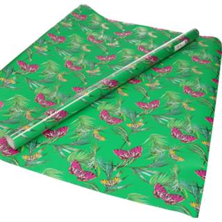 👉 Inpakpapier groen paarse 1x Inpakpapier/cadeaupapier met vlinders motief 200 x 70 cm rol