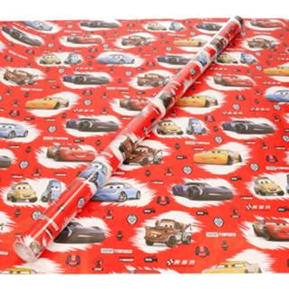 👉 Inpakpapier 1x Rollen Inpakpapier/cadeaupapier Disney Cars rood 200 x 70 cm