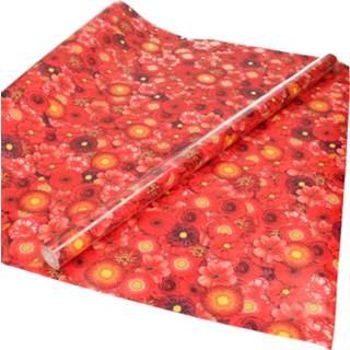 👉 Inpakpapier rode 1x Inpakpapier/cadeaupapier bloemen print 200 x 70 cm rol