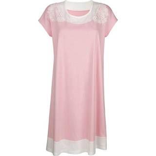👉 Nachthemd met bloemenkant Harmony Roze/Ecru