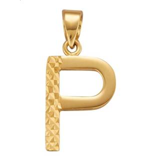 👉 Hanger goud legering geel vrouwen goudkleur Letter P van 14 kt. Diemer Gold Geelgoudkleur 4055709345613