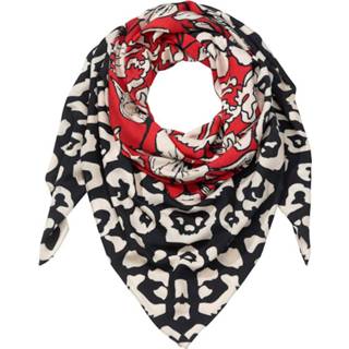 👉 Sjaal motief vrouwen zwart beige rood Sjaaltje met mooie print MIAMODA Zwart/Rood/Beige 4055708740914