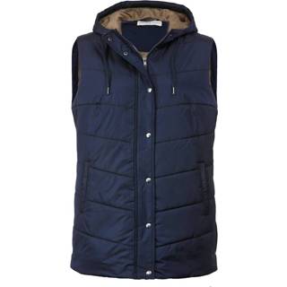 👉 Body warmer effen vrouwen kunstvezels marine Bodywarmer met praktische tweewegrits Janet & Joyce Marine/Taupe 4055708636620