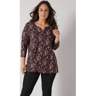 👉 Tuniek vrouwen gebloemd zwart met trendy bloemendessin Janet & Joyce Roest/Zwart 4055708929326 4055708929371