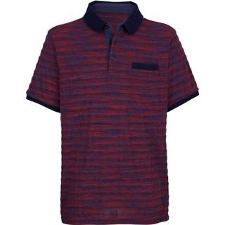 👉 Poloshirt kunstvezels gestreept mannen bordeaux blauw met bijzondere structuur Boston Park Bordeaux/Donkerblauw 4055708697591