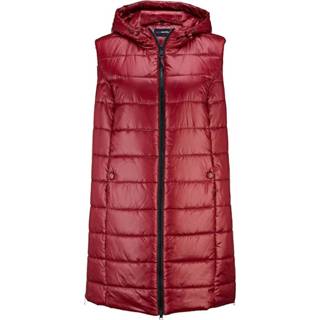 👉 Mouwloos vest vrouwen kunstvezels bordeaux effen met praktische capuchon MIAMODA 4055708673298 4055708673229