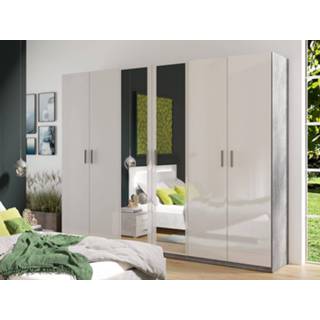👉 Kledingkast wit SAMMOU 6 deuren beton/wit 5400943241785