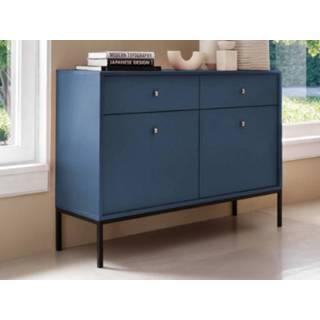 👉 Dressoir blauw MONAK 2 deuren lades donkerblauw 5400943244519