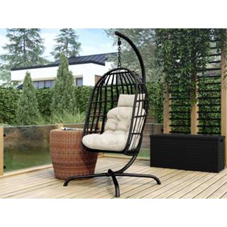 👉 Hangstoel zwart tuin GAFA met crème kussen 5400943240443