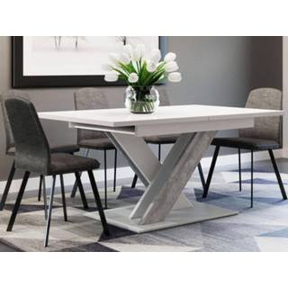 👉 Eettafel wit Verlengbare BRONNIE 140>180 cm wit/beton 5400943247671