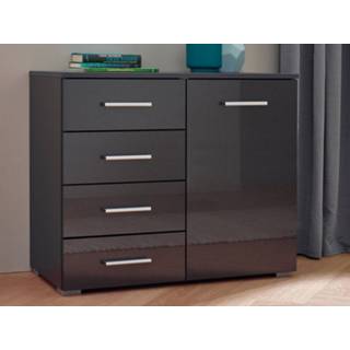 👉 Commode FLASH 1 deur 4 hoogglans metaalgrijs 5400943244847
