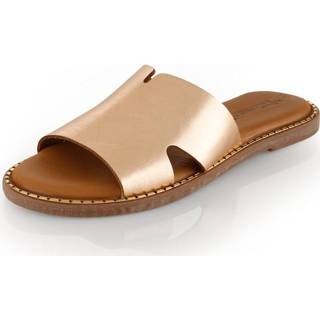 👉 Muiltje van glanzend glad leer Tamaris Roodgoudkleur