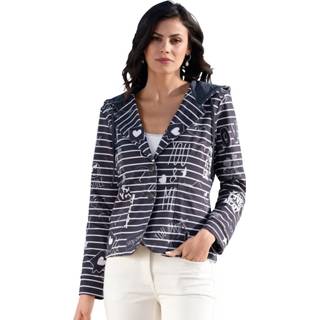 👉 Blazer van comfortabel sweatmateriaal AMY VERMONT Marine/Wit