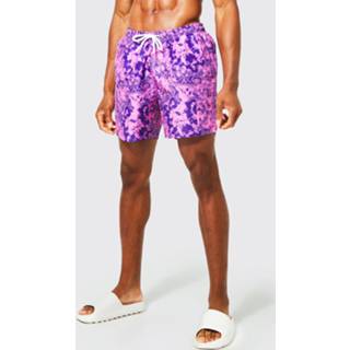 Gerecyclede Middellange Tie Dye Zwembroek, Purple