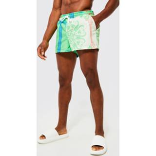 👉 Korte Gerecyclede Baroque Zwembroek, Green