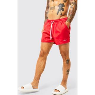 👉 Plus Korte Man Signature Zwembroek, Red