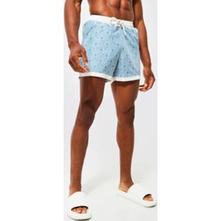 👉 Nette Korte Geo Print Zwembroek, Teal