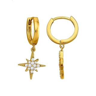 👉 Zirkonia zilver vrouwen goudkleur Creolen met synth. zirkonia's Geelgoudkleur 4055709236089