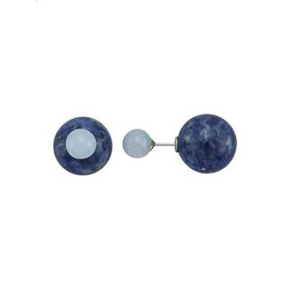 Oorsteker blauw zilver vrouwen Oorstekers met sodaliet en chalcedoon 4055709220194