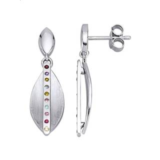 👉 Oorbel multicolor zilver vrouwen mat Oorbellen met synth. zirkonia's Yvette Ries 4063133017907