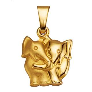 👉 Hanger legering geel vrouwen mat goudkleur Olifant 8 kt. Geelgoudkleur 4055709156493