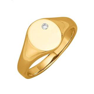 👉 Zegelring diamant goud legering geel vrouwen goudkleur met Diemer Gold Geelgoudkleur 4055709350945 4055709350976