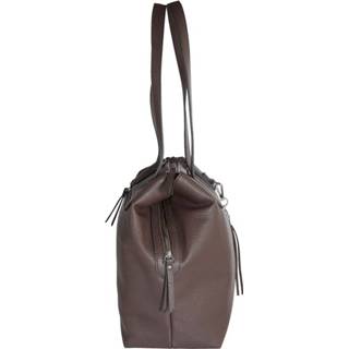 👉 Kwast effen softmateriaal beige cognac donkerbruin vrouwen bruin Shopper met afneembaar kwastje Taschenherz 4055708643093 4055708658639 4055708668409